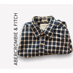 ABERCROMBIE & FITCH BUTTON DOWN COLLAR SHIRT BLUE AND WHITE MEDIUM